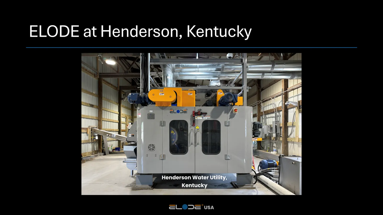 Slide 9 from the ELODE USA presentation on practical and efficient biosolids dryers